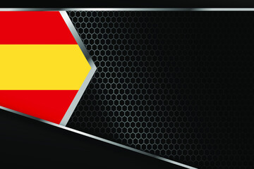 Spain flag business banner with black background