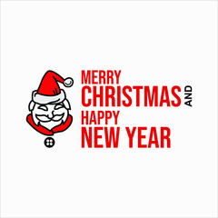 Merry Christmas and Happy New Year Greeting Illustration with Santa Vector Template