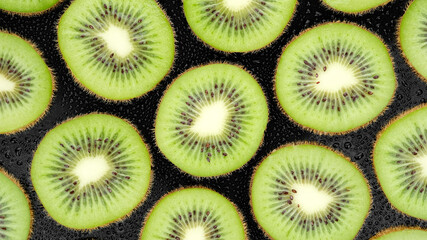 Sliced Kiwi fruit top view