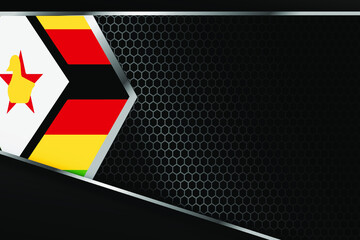 Zimbabwe flag business banner with black background