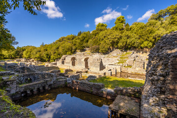 Fototapeta na wymiar Complex the sanctuary of Asclepius in Butrint