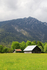 Fototapeta na wymiar Valley in Garmisch-Partenkirchen, Bavarian Alps, Germany