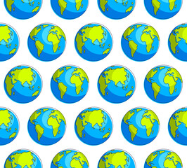 Earth planet seamless background, backdrop for ecological eco preservation website, vector wallpaper or web site background.