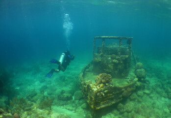 barco hundido en la isla de Curacao