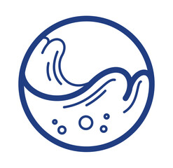Ocean waves vector symbol isolated, round linear icon.