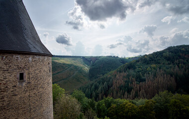 A beautiful shot of the castle of Bourscheid, Luxembourg