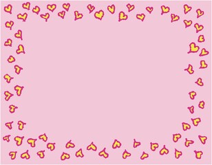 小さなハートに囲まれたフレーム