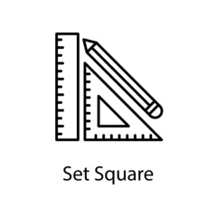 Set Square vector Outline Icon Design illustration. Construction Symbol on White background EPS 10 File