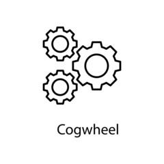 Obraz premium Cogwheel vector Outline Icon Design illustration. Construction Symbol on White background EPS 10 File