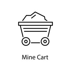 Mine Cart vector Outline Icon Design illustration. Construction Symbol on White background EPS 10 File
