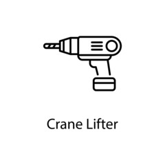 Drill Machine vector Outline Icon Design illustration. Construction Symbol on White background EPS 10 File