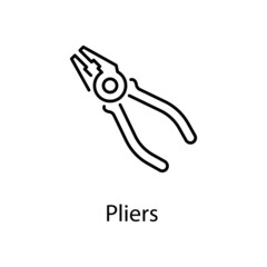 Pliers vector Outline Icon Design illustration. Construction Symbol on White background EPS 10 File