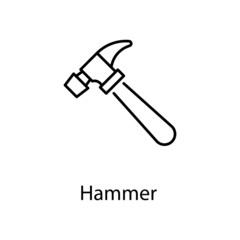 Hammer vector Outline Icon Design illustration. Construction Symbol on White background EPS 10 File