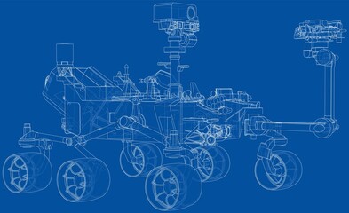 Mars Rover. Vector rendering of 3d © cherezoff