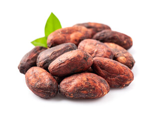 Cocao pods swith leaves