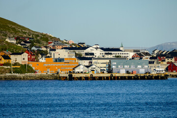 view of harbor in norway, in Sweden Scandinavia North Europe , taken in nordkapp, europe