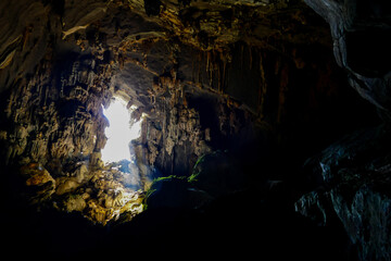 cave in cave, digital photo picture as a background , taken in vang vieng, laos, asia