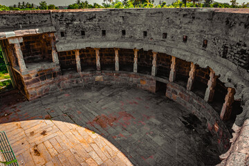 Pondicherry Gate at Gingee or Senji fort in Tamil Nadu, India. It lies in Villupuram District,...