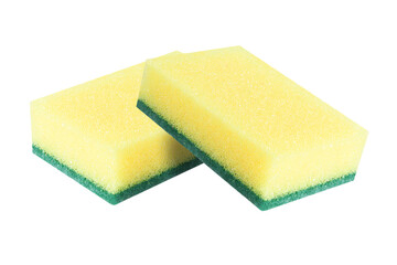 Dish cleaning sponge on isolated white background