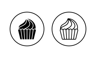 Cup cake icons set. Cup cake sign and symbol