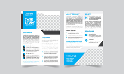 Morden Professional Case Study Flyer Design vector template.	