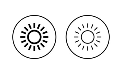 Sun icons set. Brightness sign and symbol