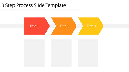 3 Step Process Slide Template. Clipart image