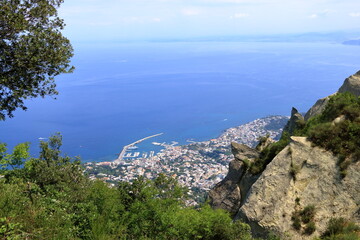 Fototapeta na wymiar Aerial View from epomeo to Casamicciola, Ischia Island, Italy