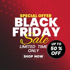 Black Friday sale banner.  Commercial discount event banner.  Vector business illustration. Ad sign.