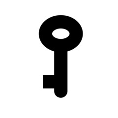 Key simple glyph icon. Clipart image isolated on white background