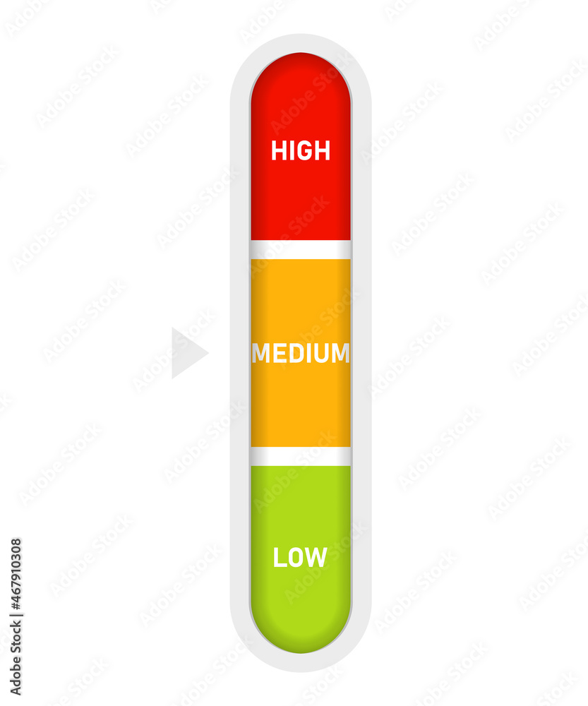 Wall mural low medium high level vertical bar icon. clipart image isolated on white background