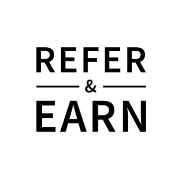 Refer and earn text poster. Clipart image