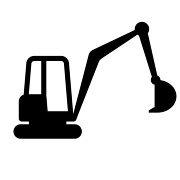 mini excavator clipart