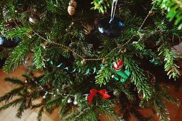 Toys on a christmas tree