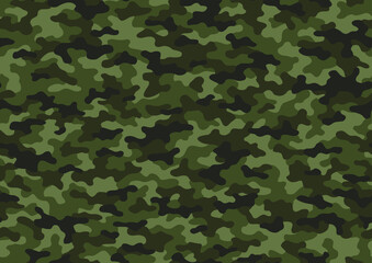 Fototapeta premium Camouflage seamless pattern texture. Abstract modern vector military camo backgound. Fabric textile print template. Vector illustration.