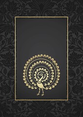 peacock, feathers ,wedding card design, royal India	