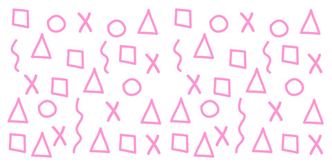 various shapes cute white pink abstract pattern pretty wide background ready for your design