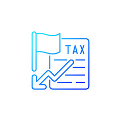 Tax relief gradient linear vector icon. Small business. Policy, program from government to reduce tax payment. Thin line color symbol. Modern style pictogram. Vector isolated outline drawing