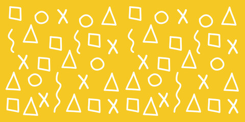 various shapes cute white yellow abstract pattern pretty wide background ready for your design