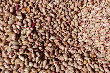 sprinkled beans close-up on the market
