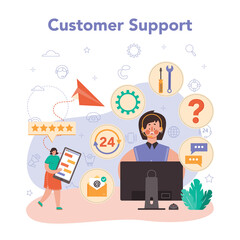 Technical support concept. Idea of customer service. Consultant help