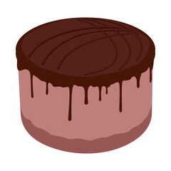 Chocolate cupcake, isometric view. 3D rendering. Vector illustration.