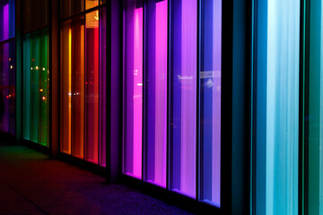 Neon lights on a facade