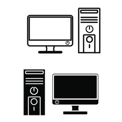 Computer  icon vector. pc illustration sign. device symbol. Laptop logo.