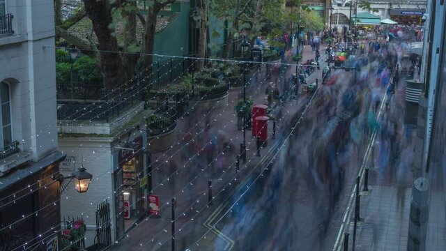London, England, City Area Crowds of people Time Lapse
