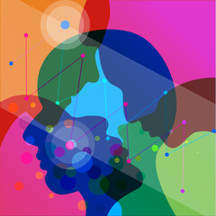 People, human concept. Abstract color background. Vector ilustration.