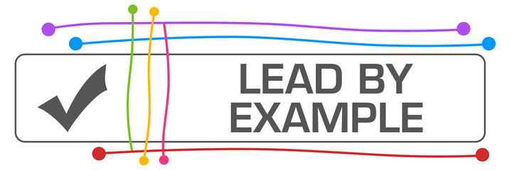 Lead By Example Colorful Lines Dots Grey Square Tick Mark 