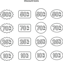 discount icons isolated on white background. discount icon trendy and modern discount symbol for logo, web, app, UI. discount icon simple sign.