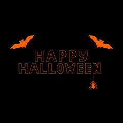 Bright vector poster on the theme of Halloween on a black background. Happy Halloween.