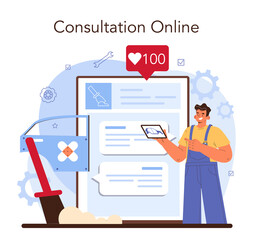 Car service online service or platform. Automobile got fixed in garage